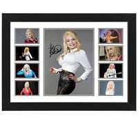 Dolly Parton Autographed Collage Music Poster Print - Signed Wall Art Merchandise for the Dolly fan (Framed, A4 (30x20cm))