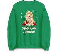 Dolly Parton Christmas Jumper, Have a Holly Dolly Christmas Sweat Shirt, Xmas Festive Gift Jumper