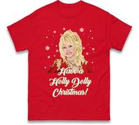 Dolly Parton Christmas T Shirt Have a Holly Dolly Christmas Festive Country Unisex Tee