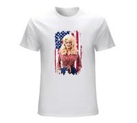 Dolly- Parton Cotton All Black Unisex T-Shirt Gift for Men Funny Tee White 3XL