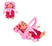 Dolly Tots Doll & Car Seat Playset | 30cm Talking Childrens Soft Bodied Toy| Includes Car Seat & Doll & 4+ Accessories | Dolls For Childrens Prams, Stroller & Nursery's | 5 Interactive sounds | 18M+