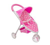 Dolly Tots Jogger Dolls Pram | Dolls Buggy Age 3+ | Baby Doll Pushchair | Childrens Doll Stroller Toy Easy Fold Stroller | Role Play Dolls Pushchair | Adjustable Hood, Swivel Wheels, Under-Seat Storage | 3+