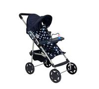 Dolly Tots Navy Playtime Pushchair | Childrens Stroller With Removable Play Tray | Childrens Baby Doll Stroller Toy Umbrella Fold Stroller | Role Play Toy Dolls Buggy Pushchair | Ages 3+