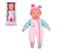 Dolly Tots Night-Time Doll | 40cm Talking Childrens Dolly | Soft Bodied Toy | Dolls For Childrens Prams, Pushchairs, Strollers & Nursery's | 5 Interactive sounds | Ideal First Doll For Toddler | 18M+