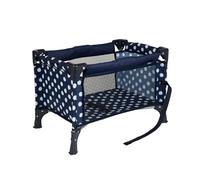 Dolly Tots Travel Cot | Navy Collapsible Travel Crib Toy | Nursery Cot for Dolls | Doll Accessory Set | Pushchair & Pram Playset for Kids Ages 3+