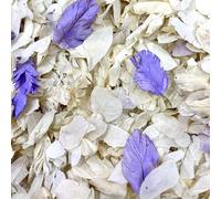Dollz Confetti Biodegradable Ivory & Lilac Wedding Flower Confetti - 1 Litre Natural Dried flowers for Wedding Decorations, Aisle, Festivals, Flower girl basket and more (Ivory and Lilac), (IvoryPFF)