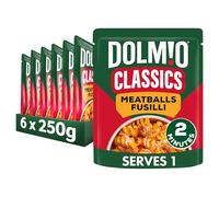 Dolmio Classics Meatballs Fusilli ready in 2 minutes Pasta Ready Meal serves 1 multipack 6x 250g