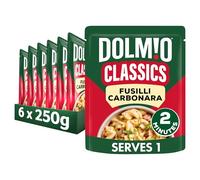 Dolmio Classics Pasta Fusilli Carbonara Ready Meals Pouch, Bulk Multipack 6 x 250g