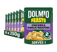 Dolmio Feasts Chicken & Garlic Rigatoni Ready Meals Pouch, Bulk Multipack 6 x 250g