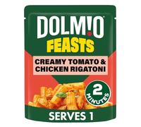 Dolmio Feasts Creamy Tomato and Chicken Rigatoni Pasta ready in 2 minutes Pasta Ready Meal serves 1 250g