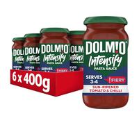 Dolmio Intensify Pasta Sauce Fiery Sun Ripened Tomato & Chilli Jar, perfect for a quick pasta meal for 3-4, Bulk Multipack 6 x 400g