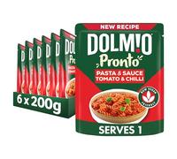 Dolmio Pasta Pronto Tomato and Chilli Microwave Fusili with Sauce, Bulk Multipack 6 x 200 g Pouches