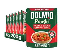 Dolmio Pasta Pronto Tomato and Chilli Microwave Fusili with Sauce, Bulk Multipack 6 x 200 g Pouches