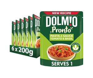 Dolmio Pasta Pronto Tomato & Basil Microwave Fusili with Sauce, Bulk Multipack 6 x 200g Pouches