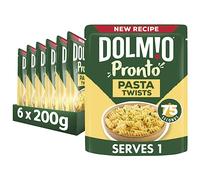 Dolmio Pronto Microwave Fusilli Pasta Twists Pouch, Bulk Multipack 6 x 200g | Quick and easy, convenient meal. Microwave pasta fusilli, no artifical flavours or colouring serves 2