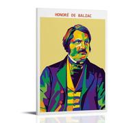 DOLNJUH Honore De Balzac Great Scholar And Their Book Quotes Canvas Poster Wall Art Decorative Painting Bedroom Painting Posters 20x30inch(50x75cm) Frame-style