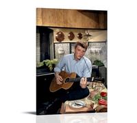 DOLNJUH Johnny Hallyday Amazing Singer Wonderful Music Album Cover Canvas Poster Wall Art Decorative Painting Bedroom Painting Posters 16x24inch(40x60cm) Frame-style