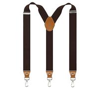Doloise Mens Suspenders with 3 Swivel Hooks Belt Loops 1.4 Inch Wide Heavy Duty Adjustable Braces