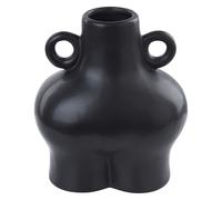 Beliani Flower Vase Nafplio Ceramic 20 Cm Black