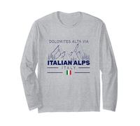 Dolomites Alta Via Trail Italy Alps Italian Flag Hiking Long Sleeve T-Shirt