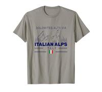 Dolomites Alta Via Trail Italy Alps Italian Flag Hiking T-Shirt