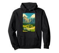 Dolomites Italy Hiking and Skiing Landscape Artwork Pullover Hoodie