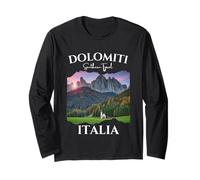 Dolomites Italy in Italian Language Alt Vista Hiking Groups Long Sleeve T-Shirt