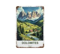 Dolomites Italy Retro Design Tin Painting Vintage Tin Sign