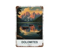 Dolomites Italy Retro Design Tin Painting Vintage Tin Sign