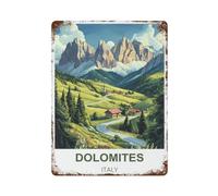 Dolomites Italy Retro Design Tin Painting Vintage Tin Sign