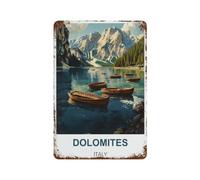 Dolomites Italy Retro Design Tin Paintings Vintage Tin Sign