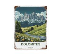 Dolomites Italy Retro Design Tin Paintings Vintage Tin Sign
