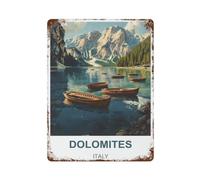 Dolomites Italy Retro Design Tin Paintings Vintage Tin Sign