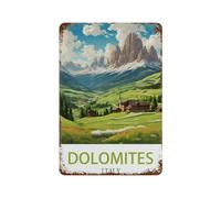 Dolomites Italy,Tin Sign Vintage Wall Poster Retro Iron Painting Metal Plaque Sheet for Bar Cafe Garage Home Gift Birthday Wedding(15x30cm)6x12 inch-S69