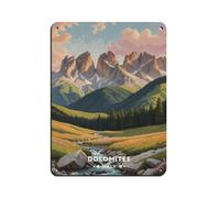 Dolomites Italy Vintage Travel Retro Poster Metal Tin Sign Chic Art Retro Iron Painting Bar People Cave Cafe Family Garage Poster Wall Decoration 12x16inch(30x40cm)