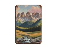 Dolomites Italy Vintage Travel Tin Sign Vintage Metal Pub Club Cafe Bar Home Wall Art Decoration Poster Retro 8x12inch(20x30cm)