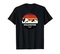 Dolomites Mountains Sunset Value Graphic T-Shirt, Men, Black, XL