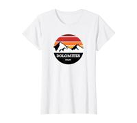 Dolomites Mountains Sunset Value Graphic T-Shirt, Women, White, L