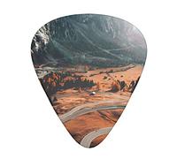 Dolomites Road Guitar Picks 12 Pcs Classical Triangle Guitar Plectrums Includes Thin, Medium & Heavy Gauges 3 Sizes for Bass Electric Acoustic Guitars Ukulele with Organizer Storage Box