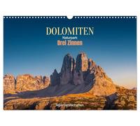 Dolomites, Three Peaks Nature Park: Alpine landscapes UK-Version (Wall Calendar 2026 DIN A3 Landscape), CALVENDO 12 Month Wall Calendar