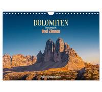 Dolomites, Three Peaks Nature Park: Alpine landscapes UK-Version (Wall Calendar 2026 DIN A4 Landscape), CALVENDO 12 Month Wall Calendar