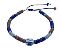 DOLON 2x4mm Imperial Stone Handmade Baseball Charm Unisex Bracelet,Assorted Baseball Team-Inspired Colors for Men & Women Sports Fans,Players Gift, M, Stone, no gemstone