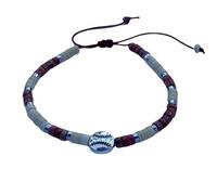 DOLON 2x4mm Imperial Stone Handmade Baseball Charm Unisex Bracelet,Assorted Baseball Team-Inspired Colors for Men & Women Sports Fans,Players Gift, M, Stone, no gemstone