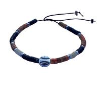 DOLON 2x4mm Imperial Stone Handmade Baseball Charm Unisex Bracelet,Assorted Baseball Team-Inspired Colors for Men & Women Sports Fans,Players Gift, M, Stone, no gemstone