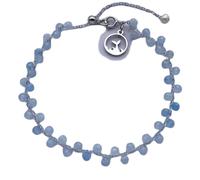 DOLON Handmade 3mm Beaded Chain Bracelet with Stainless Steel Round Shaped Mermaid Tail Charm-Adjustable Boho Beach Jewelry for Women & Teens-Multiple Colors & Stones, M, Stone, no gemstone
