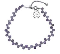 DOLON Handmade 3mm Beaded Chain Bracelet with Stainless Steel Round Shaped Mermaid Tail Charm-Adjustable Boho Beach Jewelry for Women & Teens-Multiple Colors & Stones, M, Stone, no gemstone