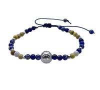 DOLON Handmade Braided Basketball Charm Bracelet with 4mm Imeprial Jasper Beads-Sports Themed Team Color Spirit Jewelry for Fans,Players &Lovers Gift for Game Day, M, Stone, no gemstone