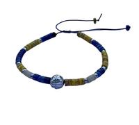 DOLON Rope Woven Imperial Stone Bracelet Adjustable-2x4mm Beads with Basketball Charm,Basketball Team Colors for Men & Women Sports Fans Players, M, Stone, no gemstone