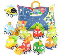 Doloowee Car Toys for 1 2 3 Years Old Boys, 9pcs Pull Back Cars with Playmat/Storage Bag, Gifts for Toddler, Birthday Gift for Children 1 2 3 Years Old