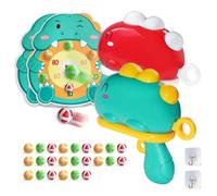 Doloowee Dinosaur Gun Shooting Game Toy, Kids Blaster Gun Shooting Game with Dart Board, Sticky Balls, Kids Toy Gun for Indoor Outdoor Garden, Gift for Boys Girls 3 4 5 Years Old (Red+Green)